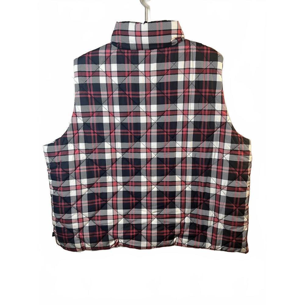 Vera Bradley Quilted Puffer Vest Fireplace Plaid Red Black White Size 2XL - Picture 8 of 10